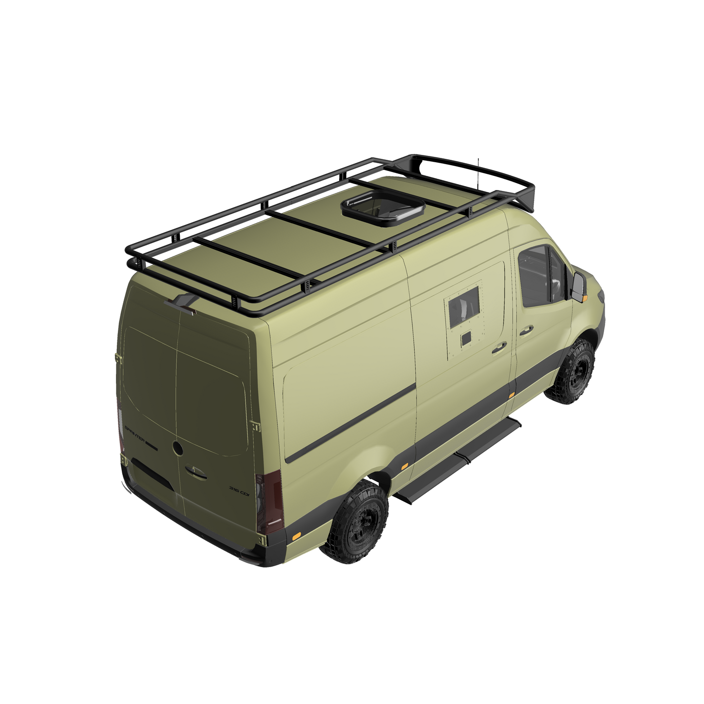 B-RAX Dachträger RailBase Light ready curved für Mercedes Sprinter (ab Bj. 2006 ) und VW Crafter (Bj. 2006-2016)