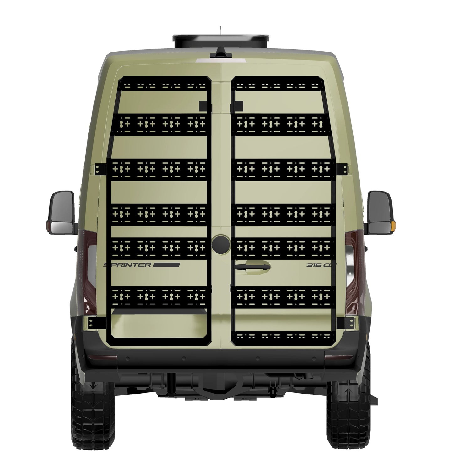 Backrack modular, Heckträger für Mercedes Sprinter (ab Bj. 2006 ) und VW Crafter (Bj. 2006-2016)