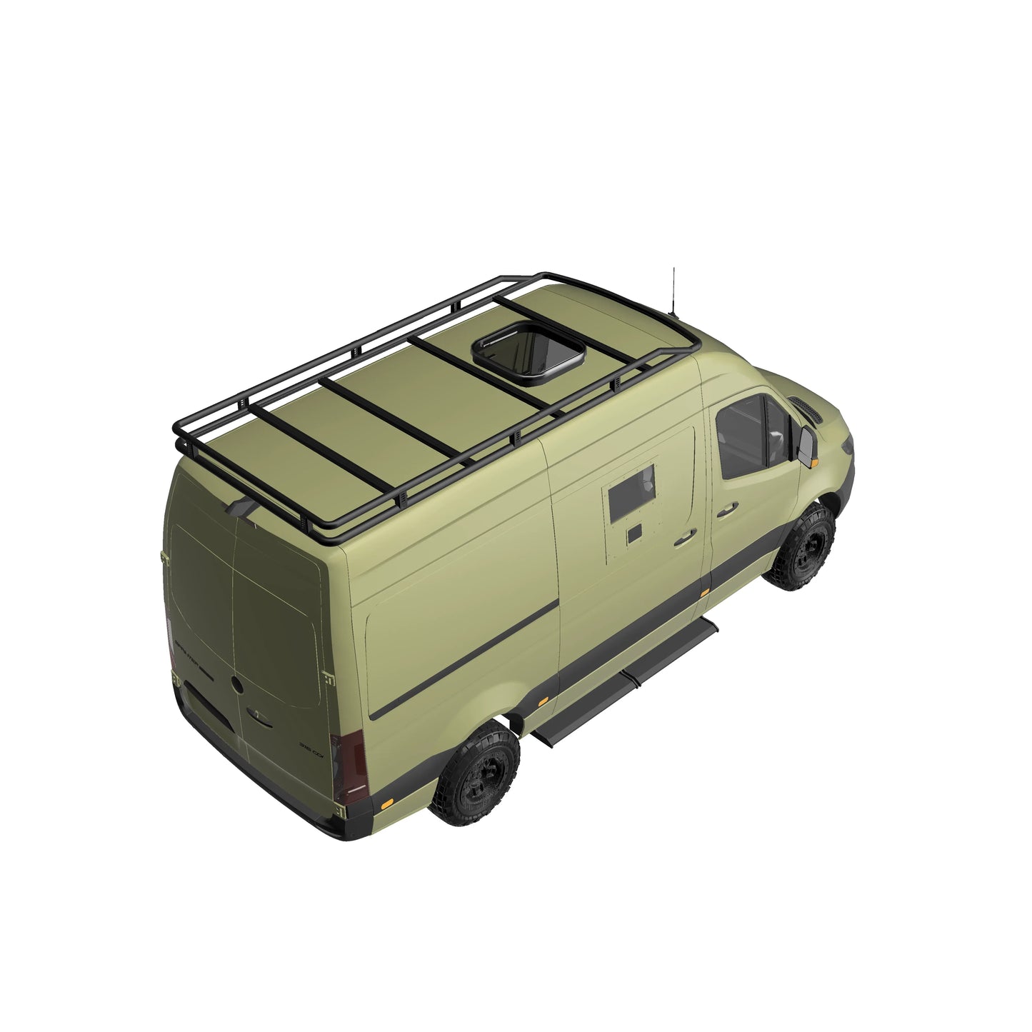 B-RAX Dachträger RailBase curved für Mercedes Sprinter (ab Bj. 2006 ) und VW Crafter (Bj. 2006-2016)