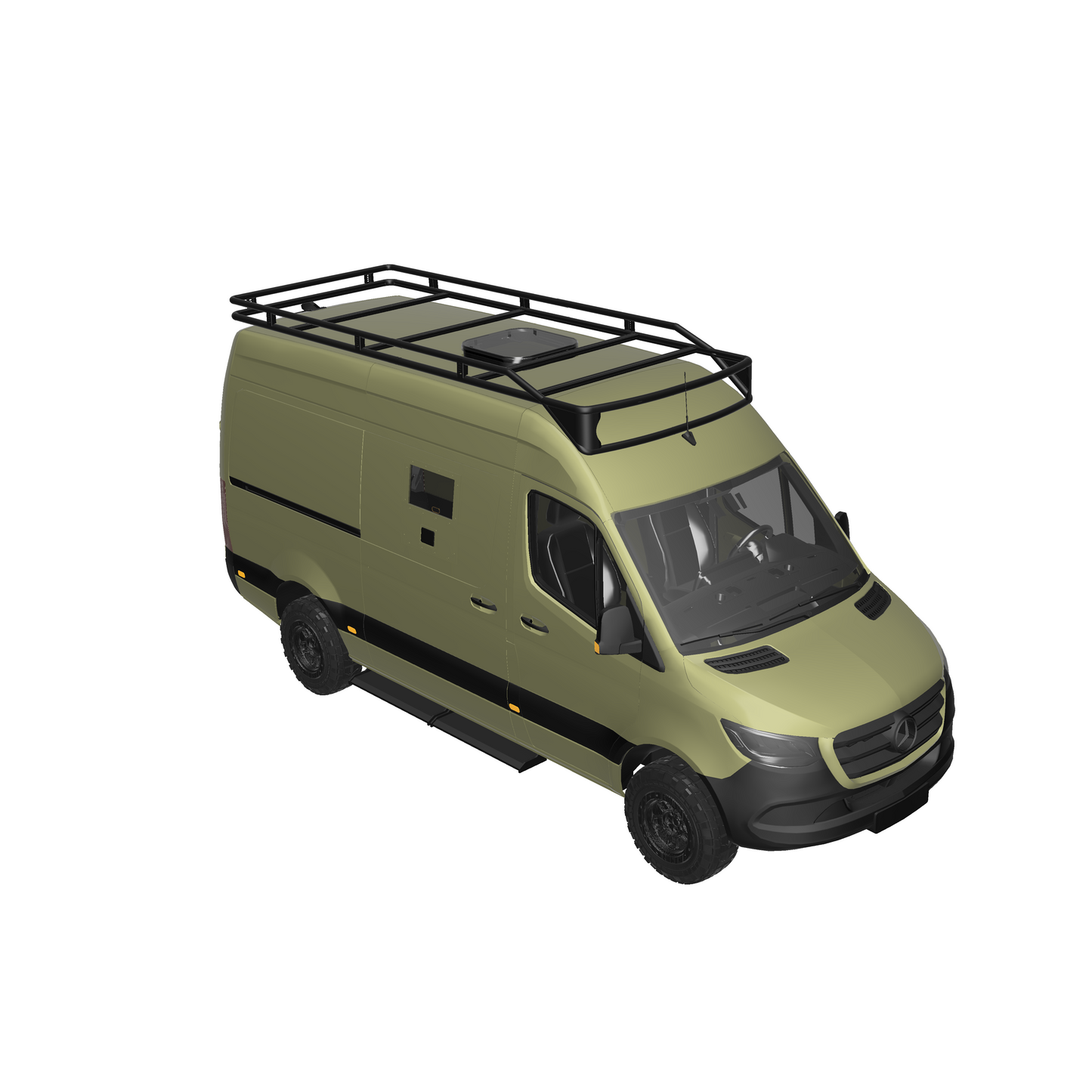 B-RAX Dachträger RailBase Light ready curved für Mercedes Sprinter (ab Bj. 2006 ) und VW Crafter (Bj. 2006-2016)
