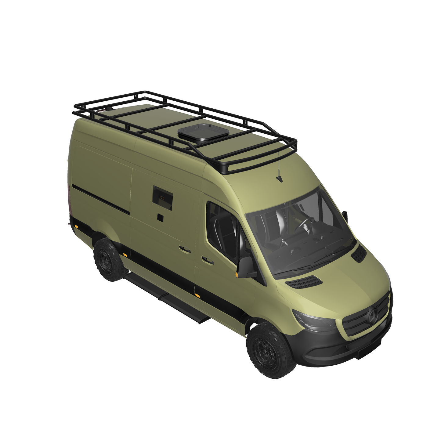 B-RAX Dachträger RailBase Light ready curved für Mercedes Sprinter (ab Bj. 2006 ) und VW Crafter (Bj. 2006-2016)