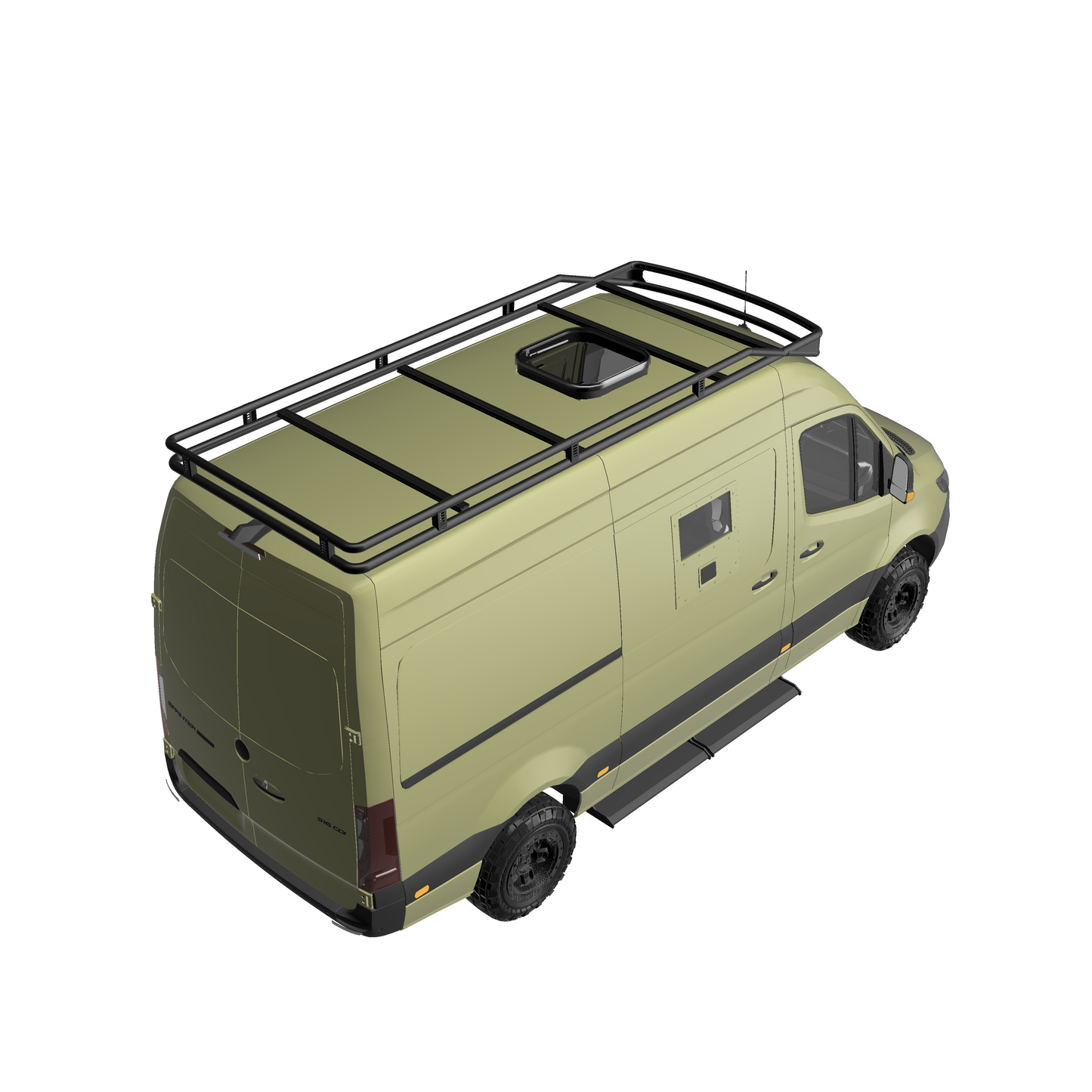 B-RAX Dachträger RailBase Light ready curved für Mercedes Sprinter (ab Bj. 2006 ) und VW Crafter (Bj. 2006-2016)