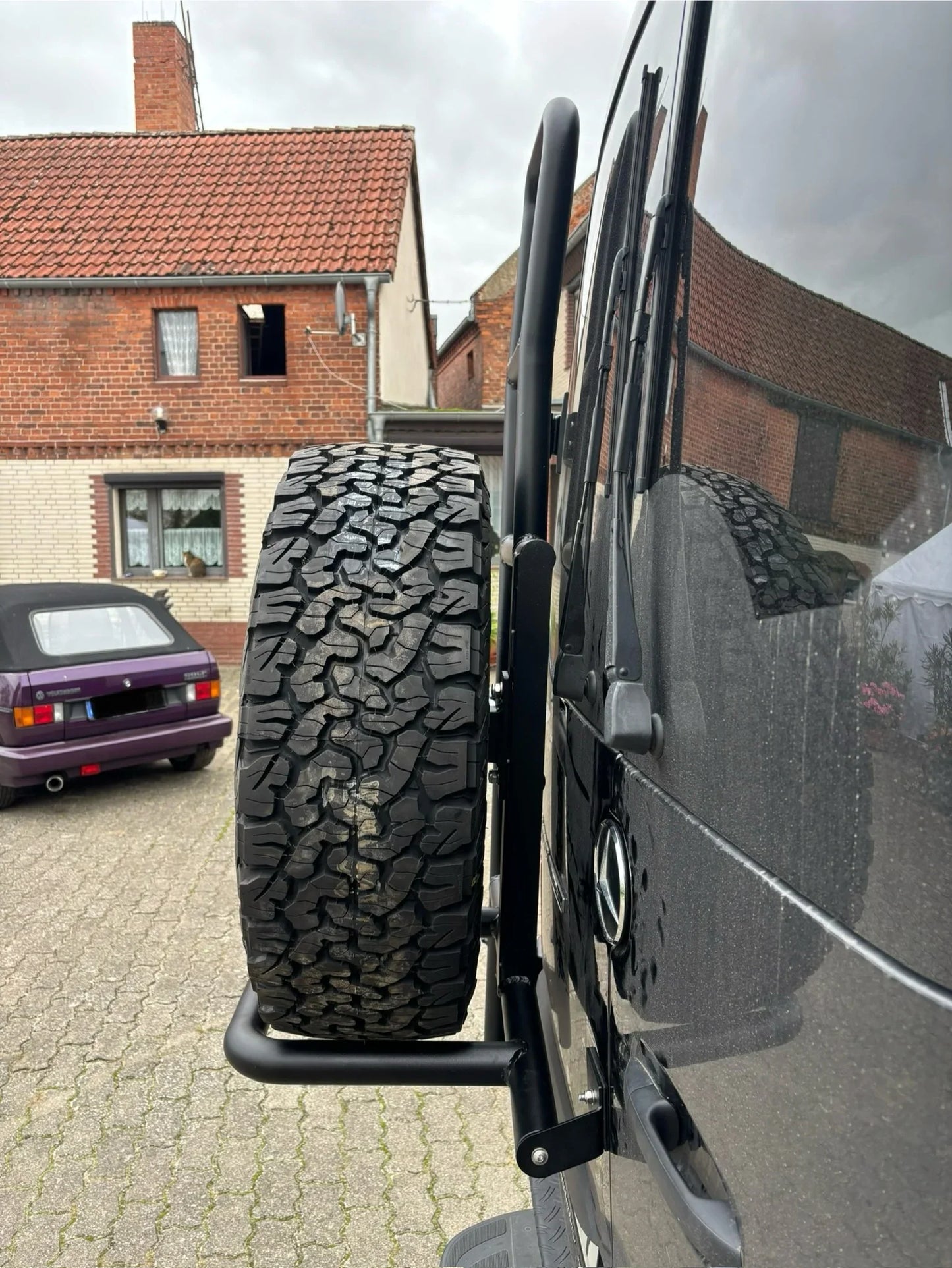 Heckleiter mit Reserveradhalter für  Mercedes Sprinter (ab Bj. 2006 ) und VW Crafter (Bj. 2006-2016) *H1*